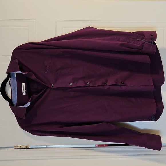 Tommy Bahama Shirt Mens Large purple Button Up Long Sleeve silk cotton - Picture 1 of 7